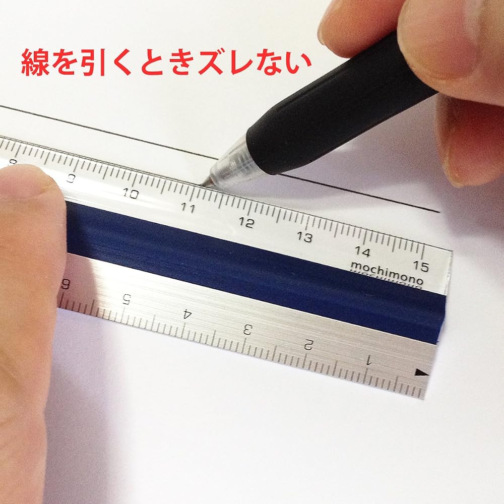 MOCHIMONO Non-Slip Ruler Pitatto Ruler 15cm Navy Aluminum/Acrylic Ruler