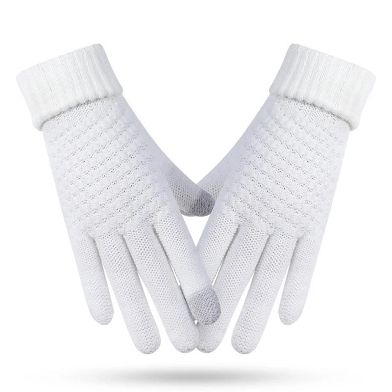 Winter Men and Women  Knit Touchscreen Gloves Warm Touch Gloves Texting Anti-slip Gloves for Adults