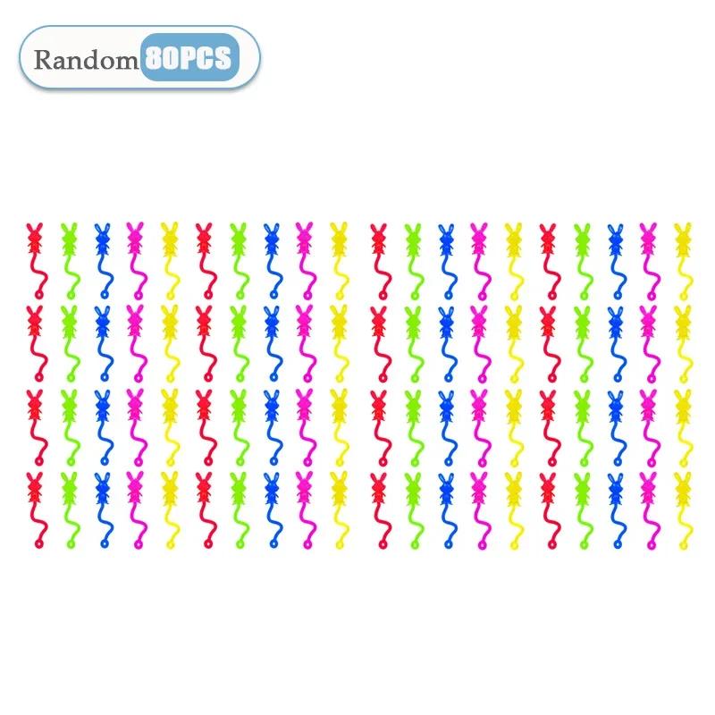 10-200PCS Children's Sticky Hands Toys Elastic Easter Bunny Soft Sticky Toy Creative Wall Climbing Small Toy Glitter Kid Gift