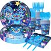Witch Hunter Team Themed Tableware Set, Party Supplies, Birthday Decoration and Arrangement Props, Tableware, Banner, Tissue Set