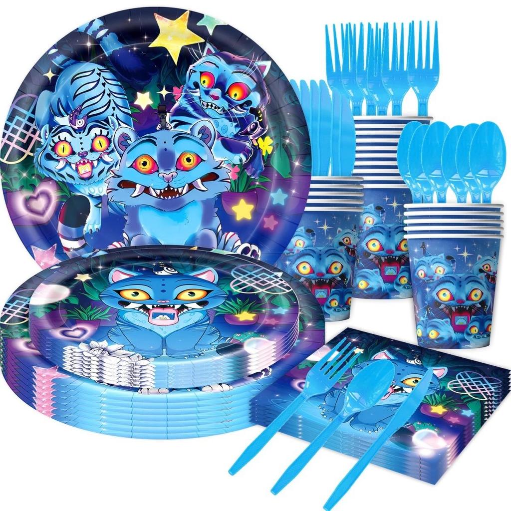 Witch Hunter Team Themed Tableware Set, Party Supplies, Birthday Decoration and Arrangement Props, Tableware, Banner, Tissue Set