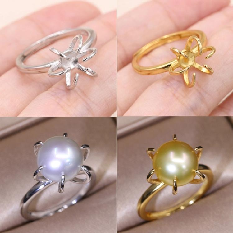 Pack of 4 Unique Claw Prong Style Rings Setting Durable Rings Blank Support Tray