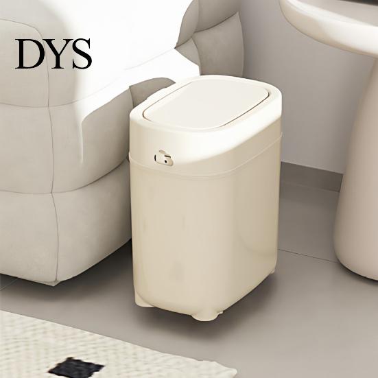 Odor Blocking Trash Bin Can with Heightened Legs And Wheels, 16L Capacity Press On Lid Kitchen Wheels Garbage Bin, Retro Style Waste Container
