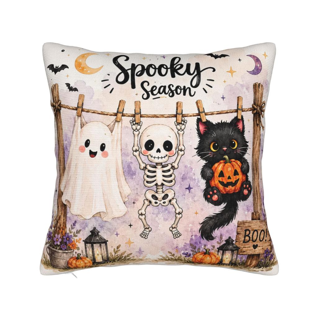 Halloween Black Cats Square Pillow Cases Witchy Moon Gothic Cushion Cover Novelty Decorative Pillowcase for Home 40x40cm