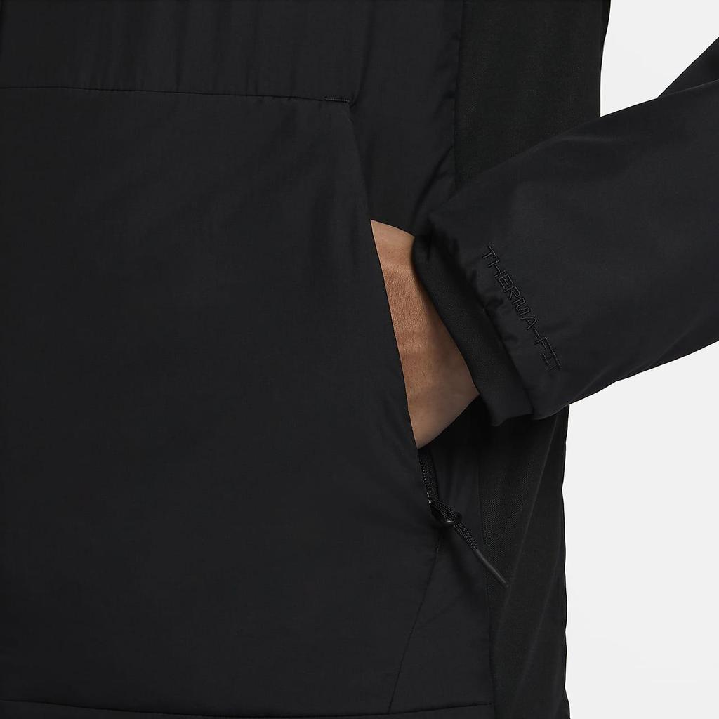 Nike Unbegrenzte Therma-FIT Einfarbig Lässige Kapuzenjacke Langarm Herren Jacken Schwarz FB7545-010