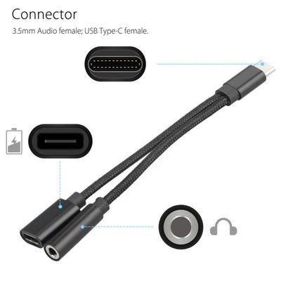 USB Typ-C Kabel 3,5 mm Audio Jack Adapter Telefon Konverter Splitter Draht