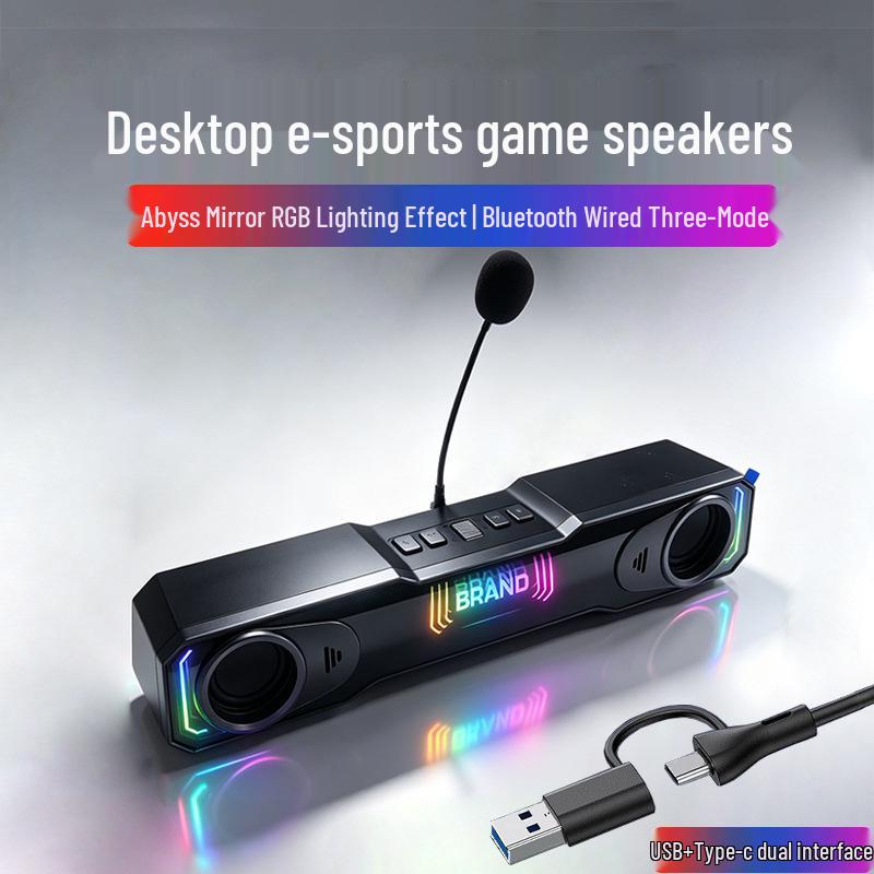 TS33-B Bluetooth Soundbar: Compact Cross-Border Desktop Speaker with Subwoofer for Laptop & PC