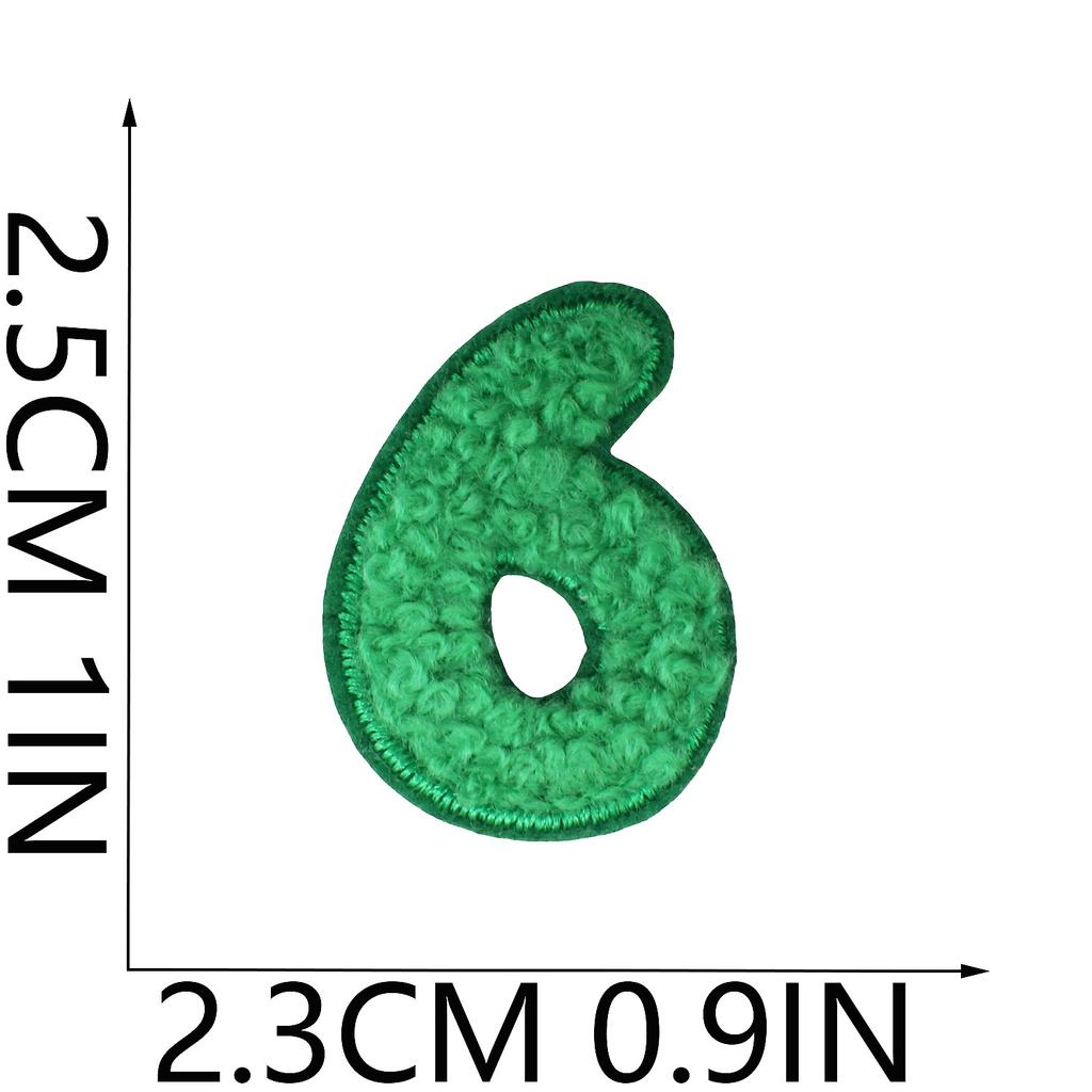 Towel Embroidery English Alphabet Embroidery Cloth Sticker Small Number Patch Sticker Bag Decoration Chenille Embroidery Label Ironing