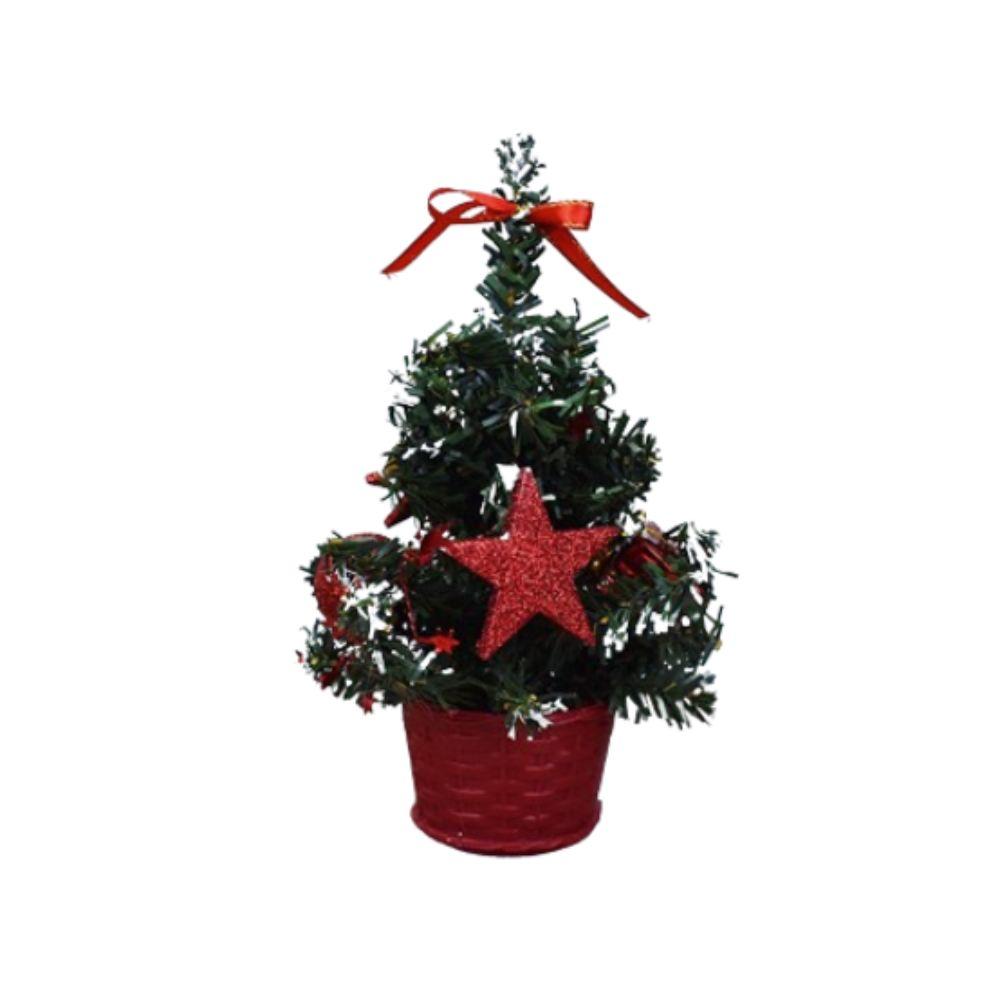 

Lifelike Mini Desktop Christmas Tree 20/30/40cm Christmas Tree Ornaments Children Gifts 20cm червоний