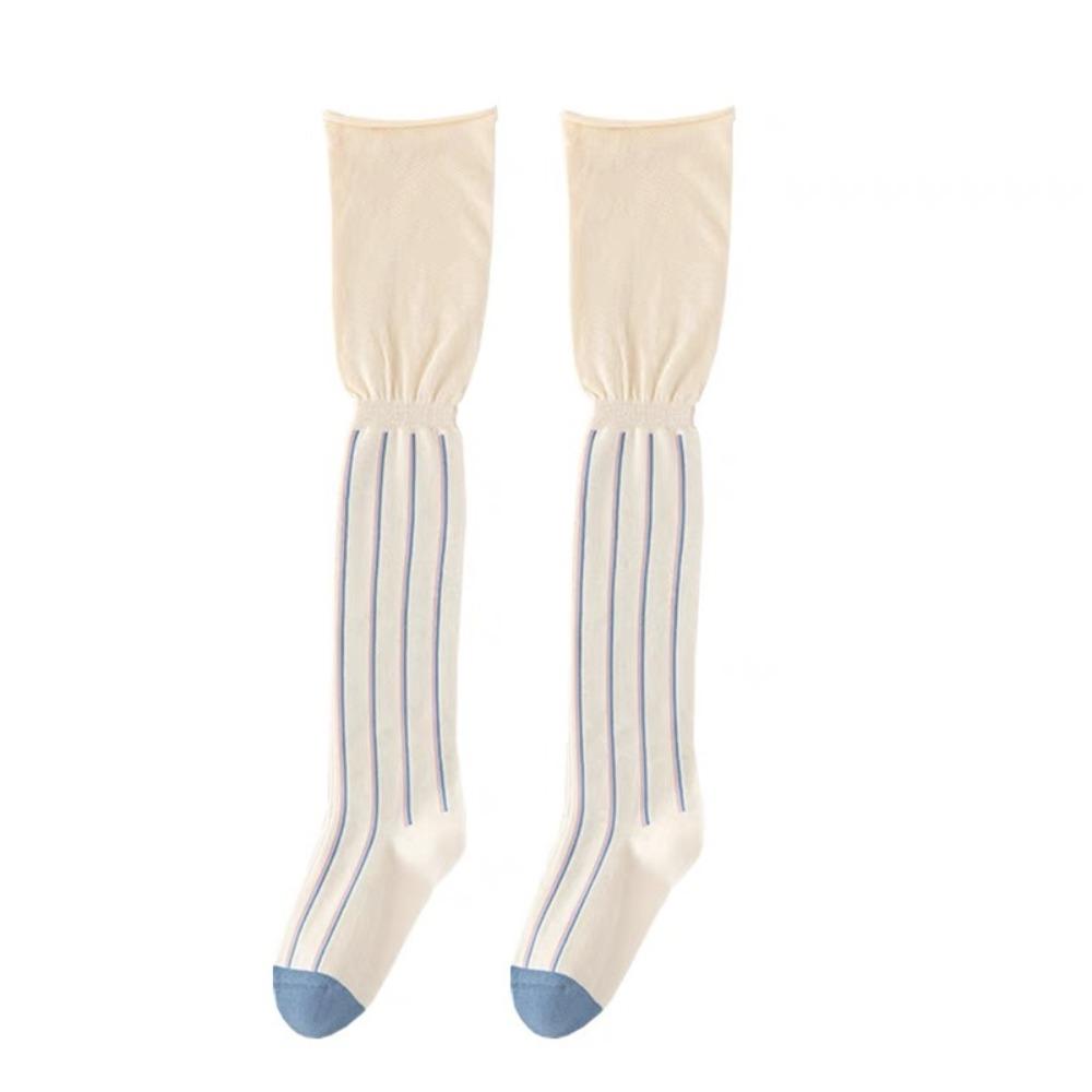 Loose Mouth Thigh High Socks Vertical Stripes Knee Length Stockings New Over Knee Stockings  Women