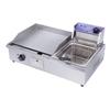 Commercial Electric Griddle & Deep Fryer Combo: Pancake, Squid, Noodles, and Steak Grill Teppanyaki.