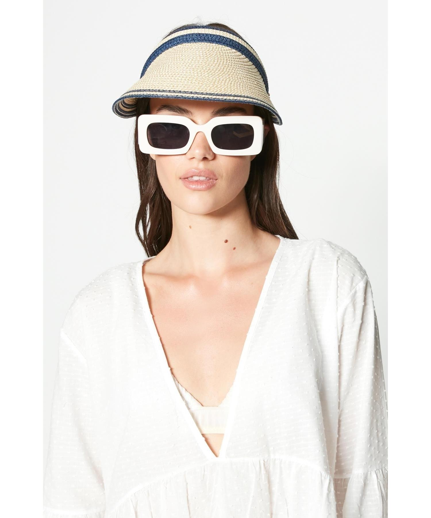 

Соломенная пляжная шляпа с козырьком Y23730-43 Темно-синий