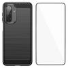 WANLONFENG LS Series For Samsung Galaxy A17 Case with Screen Film,Large Lens Hole Brushed Texture TPU Phone Cover