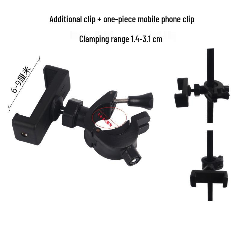 Universal Phone Clip & Tripod Stand with Rotating Head and Horizontal/Vertical Positioning