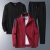 Men's Loose Fit Fleece-Lined Sports Suit - Spring/Autumn Dad's Casual Jacket & Three-Piece Set for Middle-aged & Elderly