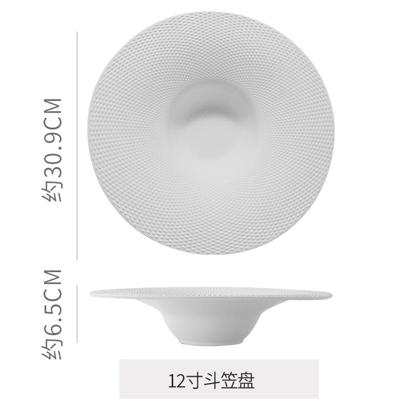 Matte Ceramic Straw Hat Plate Western Plates Pasta Dish Sushi Plate Sashimi Plates Fruit Dish Salad Bowl Dessert Bowl Soup Bowls