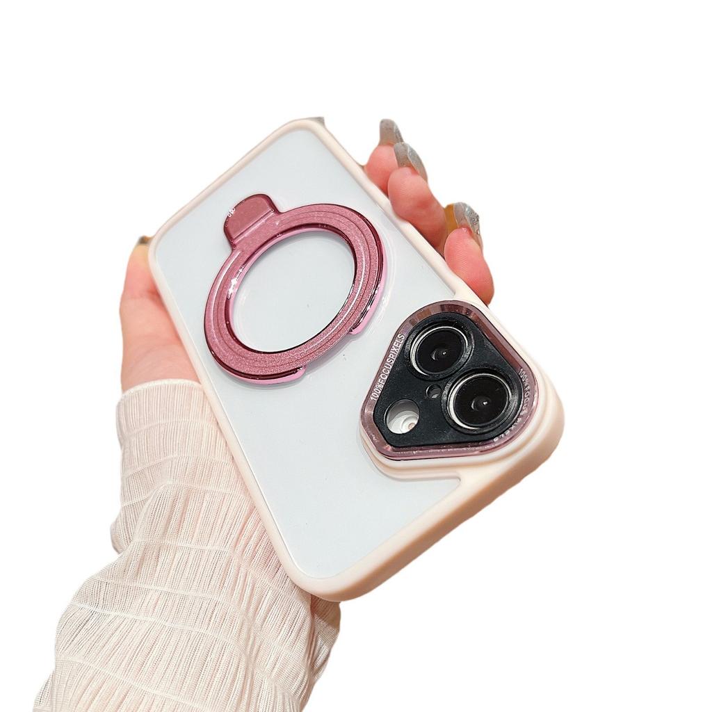 Gilt titanium gray, suitable for iPhone15 magnetic suction bracket, mobile phone case 14Pro lens glass anti-drop protective case 123