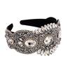 Vintage Rhinestone Hairband All-match Wide Edge Hair Accessories for Women Girls