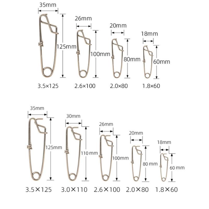 Stainless Steel Fishing  Pins With Open Eyes / Closed Eyes Swivel Connector Long Line Trolling