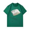 100% Cotton Men's Crew Neck Short Sleeve T-Shirt, Stacked Dollars Pattern Print, Grant Yourself Permission Graphic Casual Comfortable Tee for Daily We