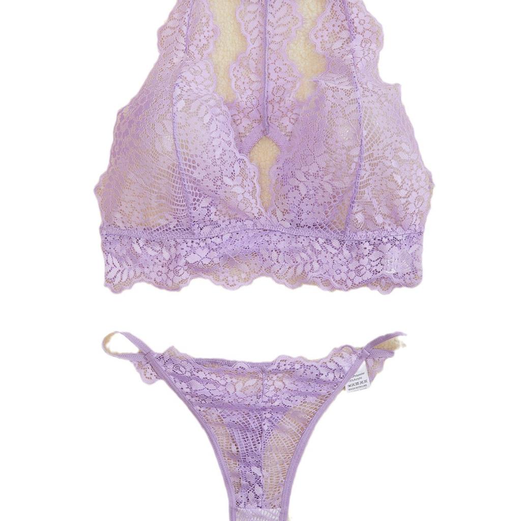 European and American sexy lingerie sexy hot sex perspective underwear set