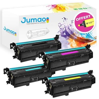 4 Compatible Toner Cartridges (1 Black, 1 Cyan, 1 Magenta, 1 Yellow) for HP201X LaserJet Pro MFP M274n M277dw M252dw, Type Jumao + FLUO Offered