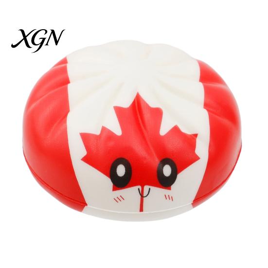 Soft Dumpling Toy 1/6Pcs Cartoon Stress Relief Anti-anxiety Flag Pattern Steamed Bun Squeeze Fidget Hand Relaxation Decompression Gadget Tool