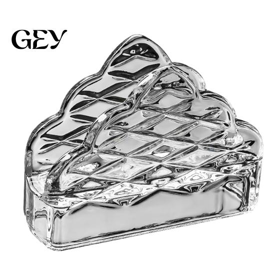 Anti-tip Paper Towel Dispenser Tissue Holder, Crystal Glass Modern Style, Durable Scratch-Resistant Napkin Holder for Restaurant Organizer,