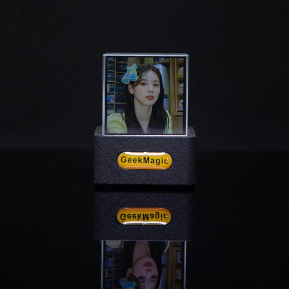 Mini Crystal Display Weather Forecast Gadget with WiFi Desktop Clock Station Digital Clock with GIF Animation and Photo Albums