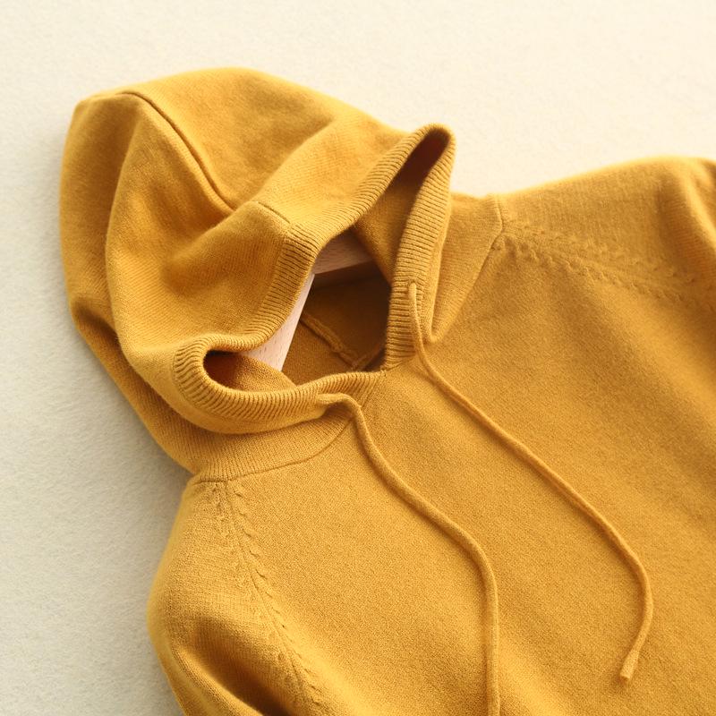 Women's Hooded Sweatshirt Slim Fashion Long Sleeve Top Solid Color Pullover