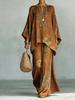 Y116 Summer Bohemian Paisley Printed Two-piece Set Large Size Casual Set