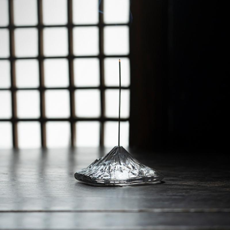 Transparent Crystal Glass Incense Holder Zen Home Fragrance Burner Decorative Stand