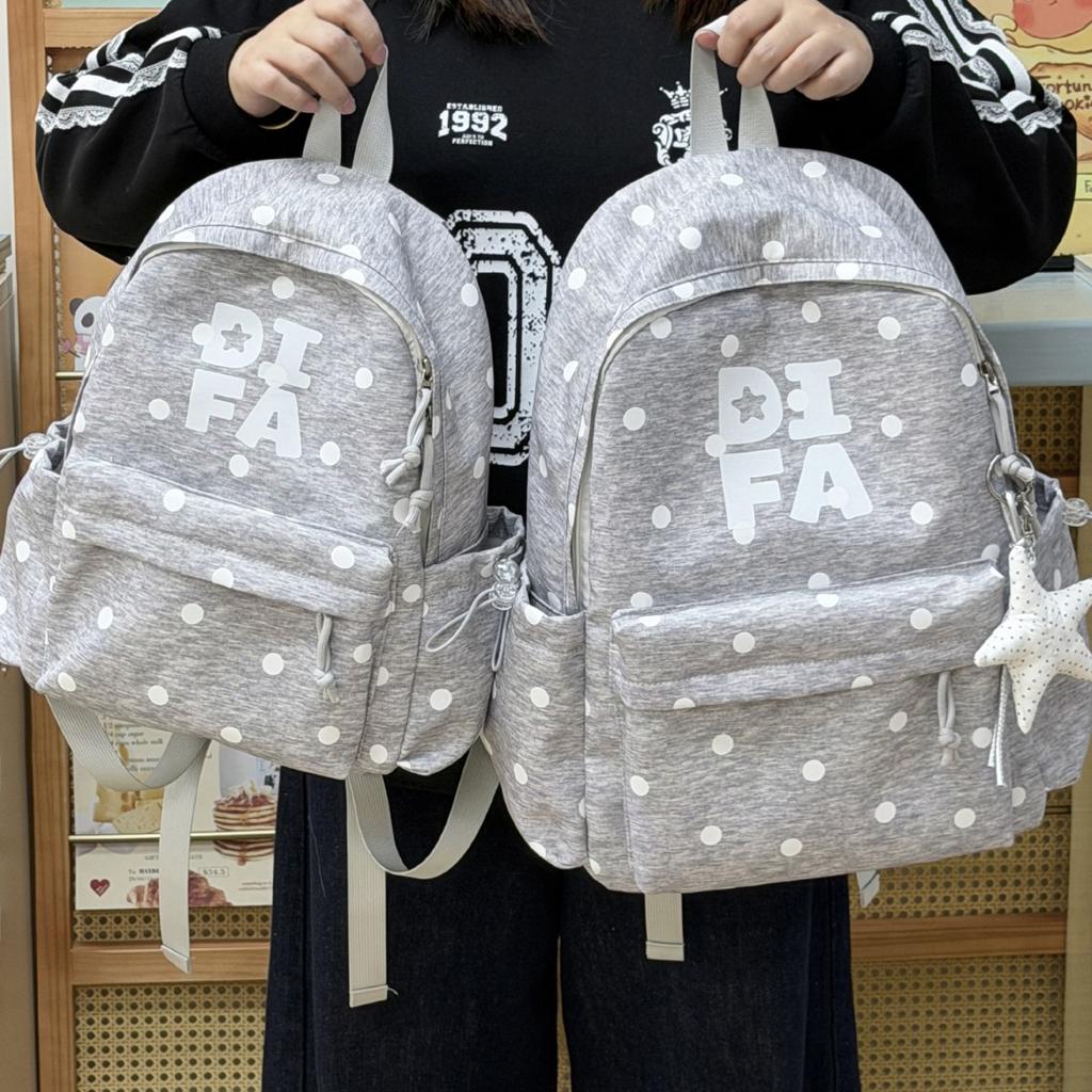 Schoolbag Korean ins High Value College Style Star School Bag Middle School Student School Bag Women's Casual Lightweight Large Capacity Backpack