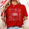 Vintage 1986 Shirt 40. Tee Geburtstag Kritzeln Geschenk 40 Jahre Alt Feier Bedrucktes T-Shirt Oberteile Ära Bday Party Freizeit Streetwear