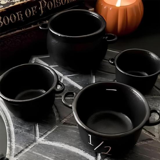 Mini Black Cauldron Halloween Witch Cauldron Pot Bucket Multi-purpose Small Candy Bowl
