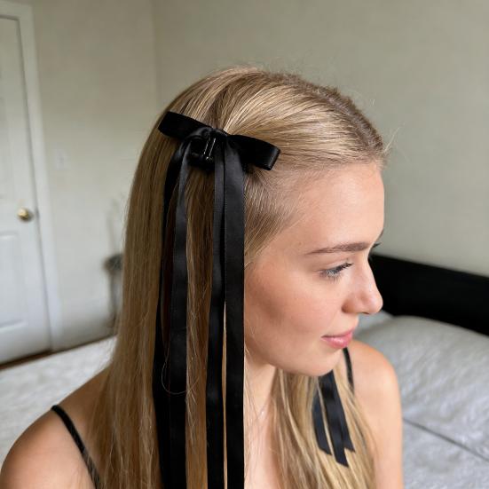 Magnetische Haarspange mit rutschfesten Zähnen, Schleifenverzierung für den Hinterkopf, Haarklammer für halboffene Frisuren, Haarstyling-Tool
