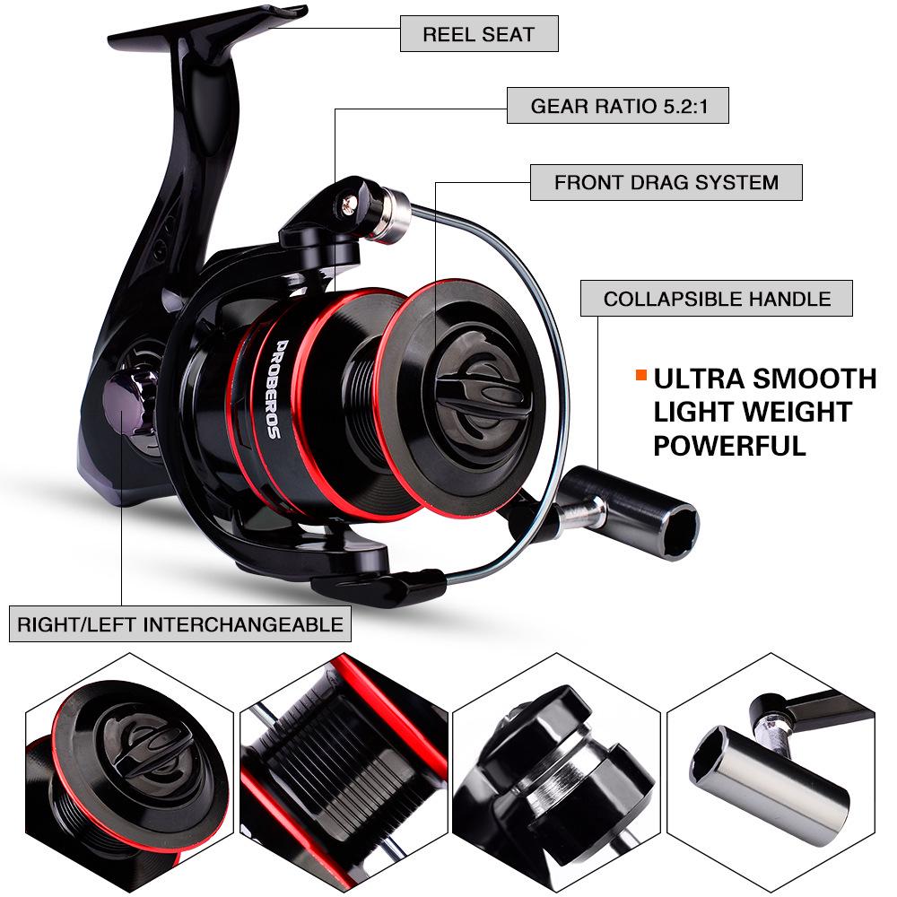 Lure Sea Rod Set: Ultralight Carbon Casting Rod with Long Cast Spinning Reel and Tackle Bag