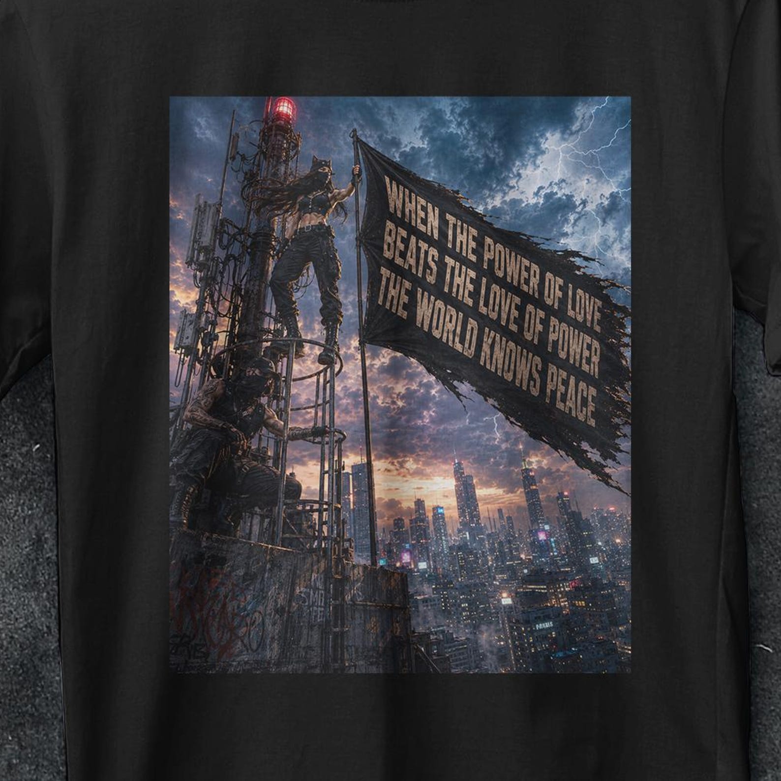 Power Of Love Peace Empire State Building Inspired Tee, Empire State Building Shirt, Nikolau, Angela Nikolau, love t shirt, Ivan Beerkus M