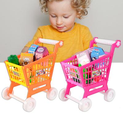 1 Set Cute Fine Workmanship Hand-eye Coordination Colorful Role Play Supermarket Shopping Cart Toy for Gifts Trolley
