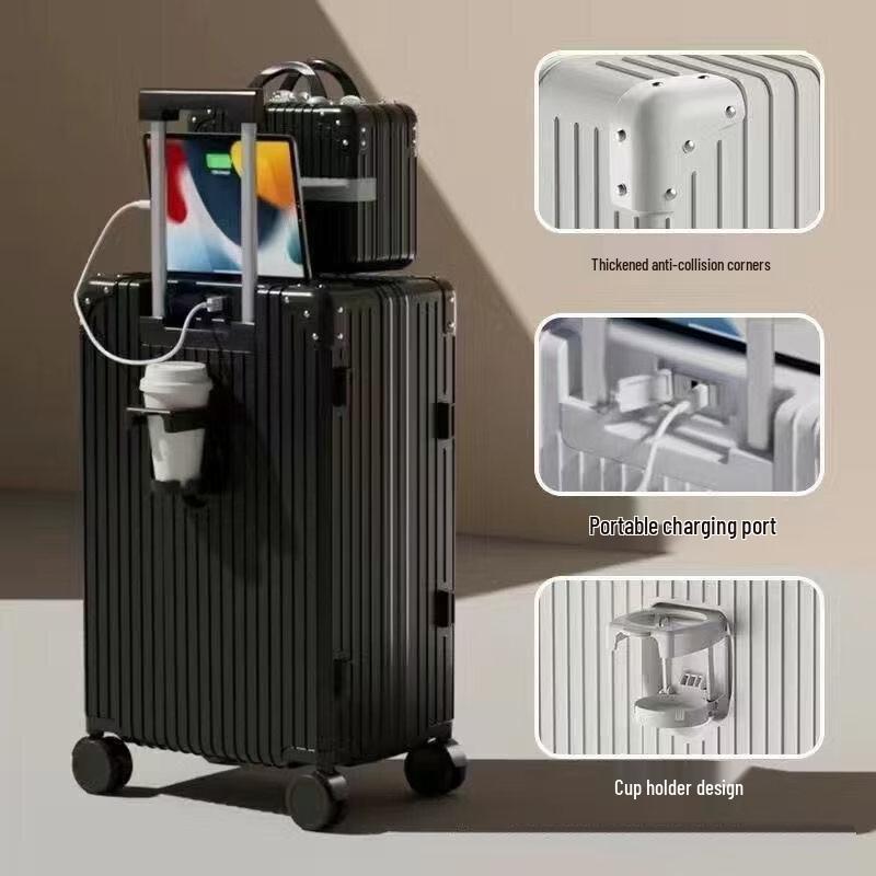 Li Shen Student Luggage with USB and Cup Holder