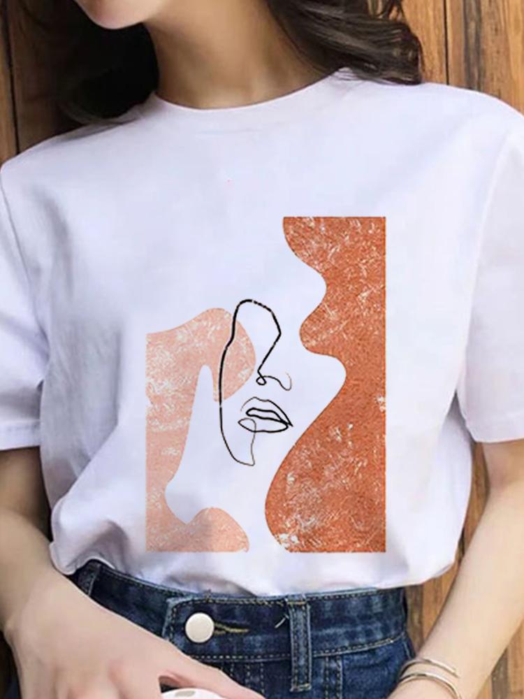 Women Fashion 2022 Cartoon Shirt Print Summer T-Shirts Female Sexy T-Shirt Aesthetic Clothes Summer Tops Trend Graphic T Top