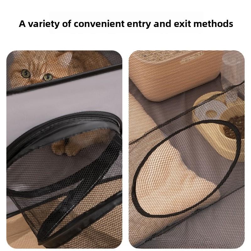 Quadratisches Graues Katzen- und Hundelieferzimmer Strapazierfähiger Oxford-Stoff mit Spieltunnel Faltbares Haustierbett