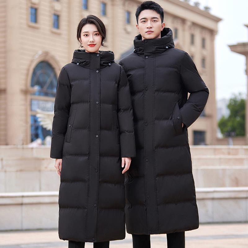 

Women s Mid-Length Black Down Cotton Coat - Professional Workwear for Jewelry Stores, Hotel Front Desk, and Office Sales. M