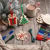 DIY Christmas Wooden Ornament Kit Cross Stitch Classic Christmas Holiday Craft Set Gift Adult
