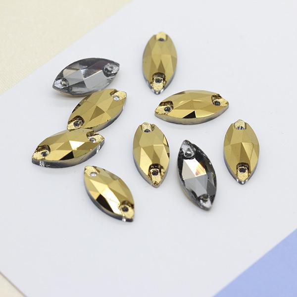 Premium Flat-Bottomed Double-Hole Glass Sewing Drill and Rhinestone Stickers for DIY Clothing, Shoes, Hats, and Bags.