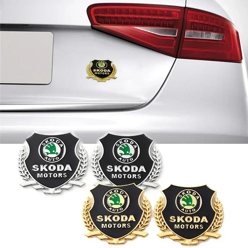 YSAG7 Car Decals Window Badge Sticker for Skoda Logo Fabia 2 Citigo Yeti Kodiaq Kamiq Superb 2 Rapid Octivia A5 A7 Karoq S Decoration