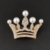 Korean Alloy Rhinestone Crown Brooch for Professional Wear