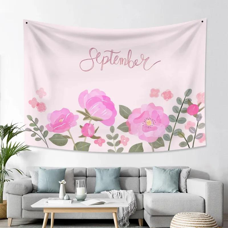 

Украшение стены дома Гобелен Красочный полевой цветок Растение Фон Подвесная ткань Офис Гостиная Гобелен 100x75cm