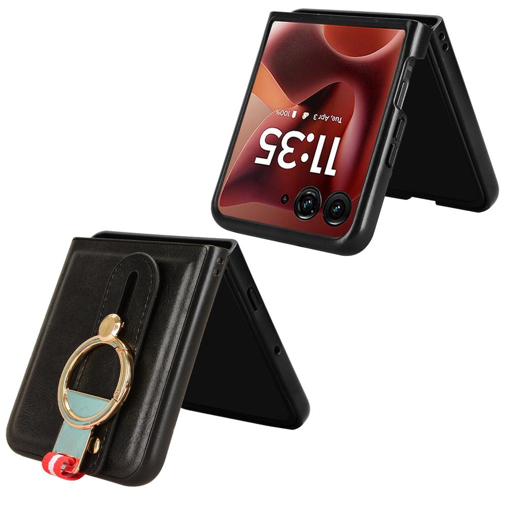 For Motorola Razr 60 Ultra 5G Case Wristband Kickstand Leather + PC + TPU Phone Cover with Bottle Opener