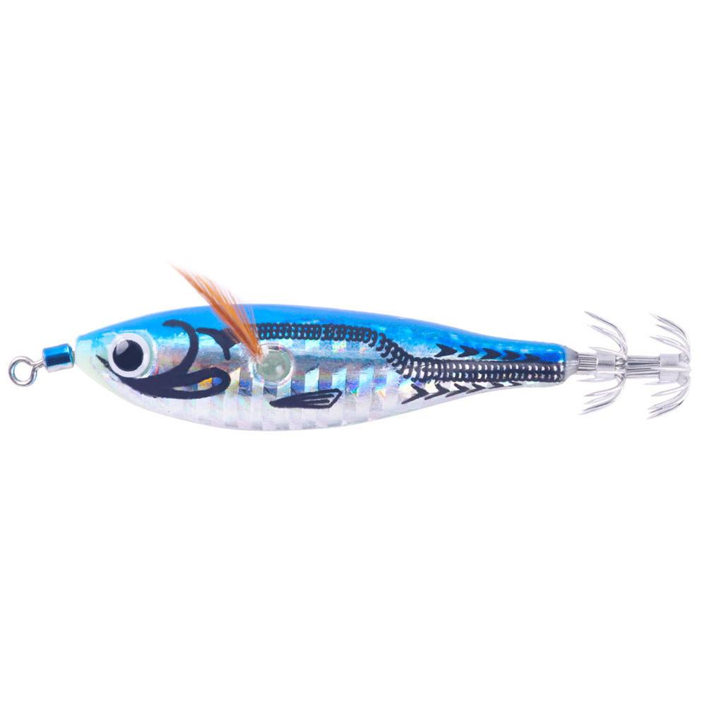 Luminous Artificial Squid Hook 75mm 5.5g Jigging Baits Wood Shrimp Cuttlefish Hard Bait for Cuttlefish Sea Fishing